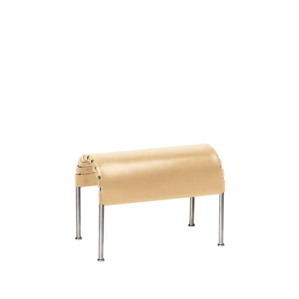 Källemo Bruno footstool Full-grain leather natural-chrome frame