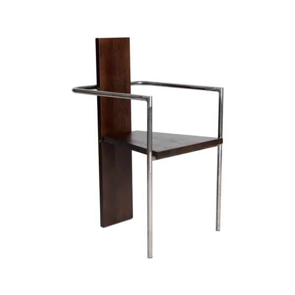 Källemo Concrete armchair Walnut-stained ash - untreated steel base