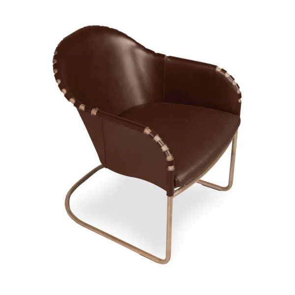 Källemo Ingo armchair Cigar brown–brass treated