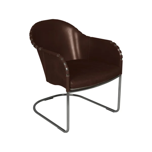 Källemo Ingo armchair Cigar brown-chrome