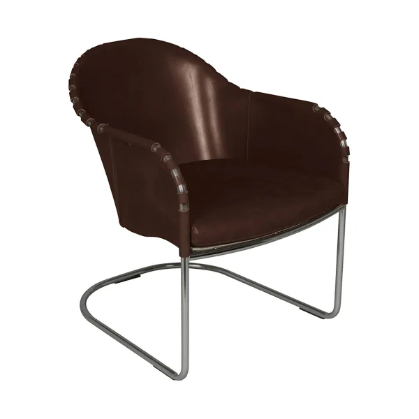 Källemo Ingo armchair Cigar brown-matte chrome