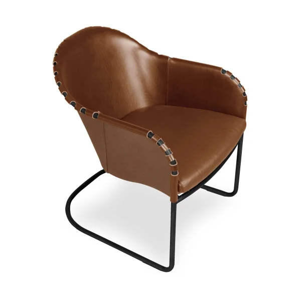 Källemo Ingo armchair Cognac-black oxidized