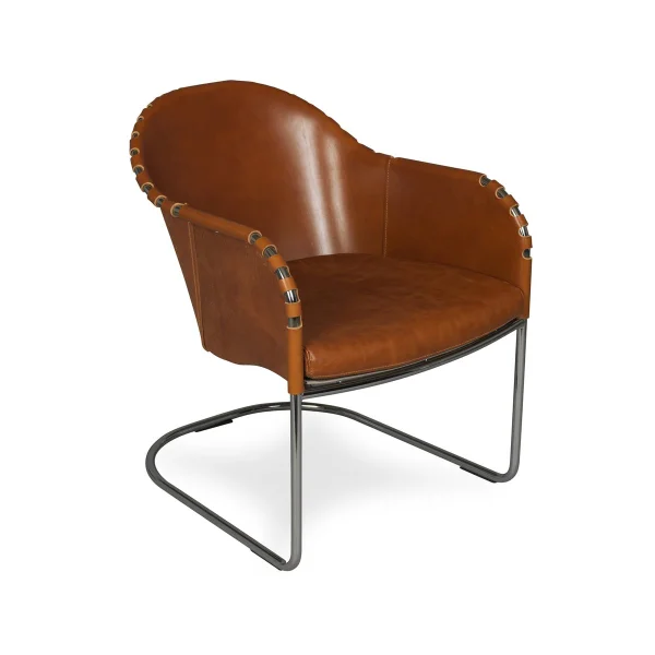 Källemo Ingo armchair Cognac-chrome
