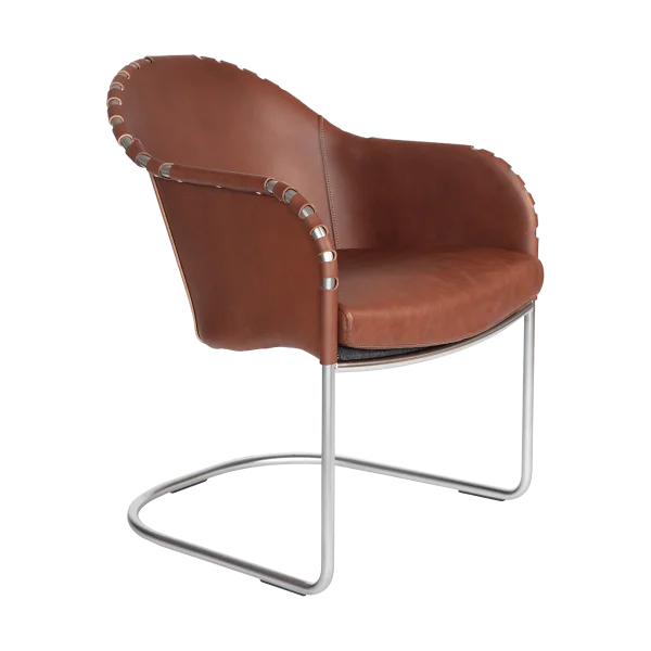 Källemo Ingo armchair Cognac-matte chrome