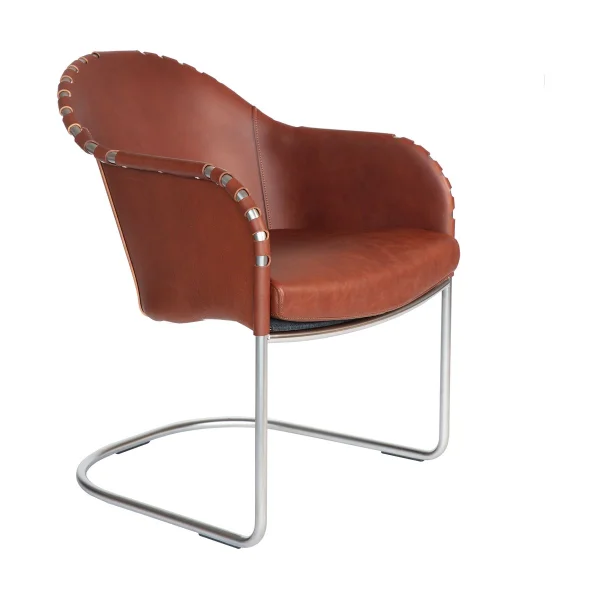Källemo Ingo V.I.P armchair Leather brown vintage-matte chrome