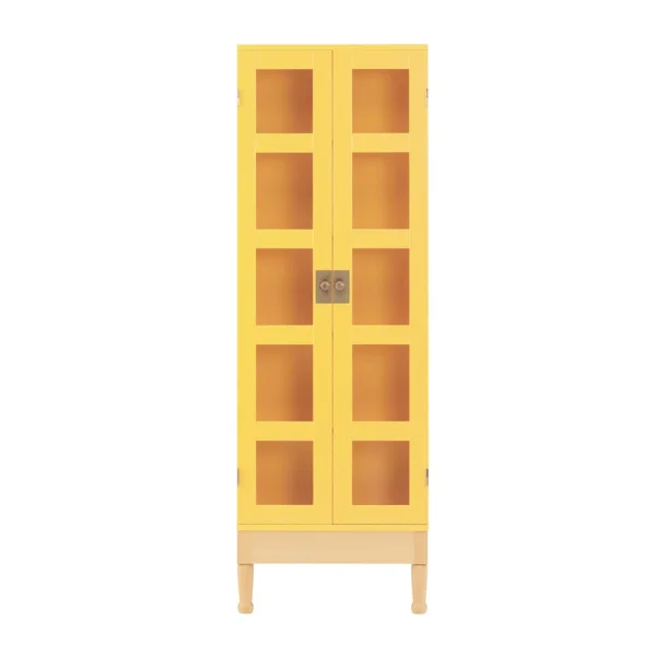 Källemo National Geographic bookcase Yellow-plinth-base-brass