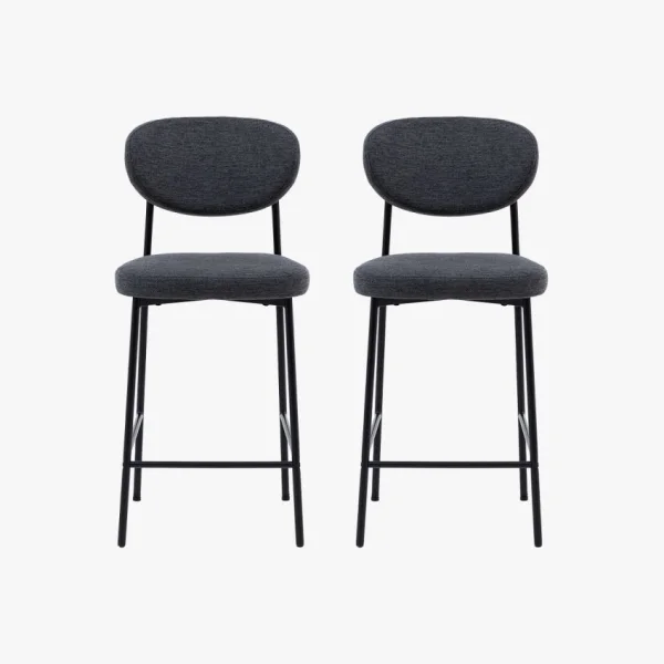Kalmar Stool in Charcoal, Set of 2