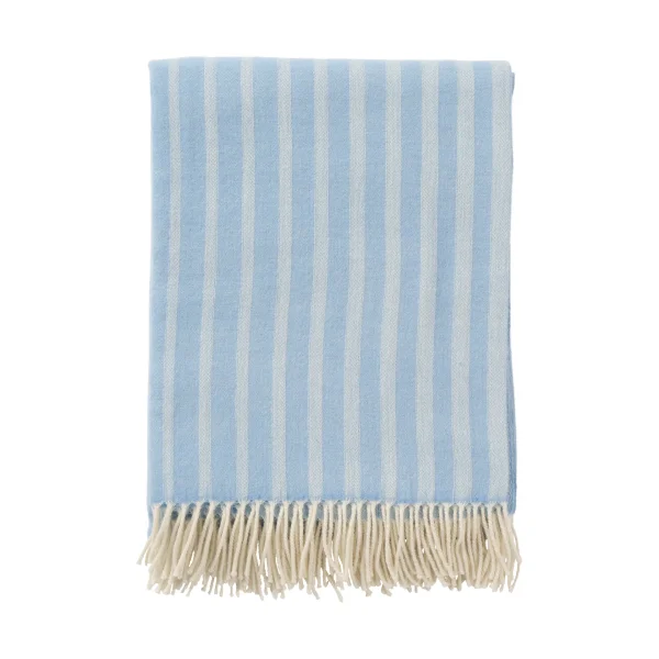 Klippan Yllefabrik Irregular stripes wool throw Infinity blue, 130x200 cm