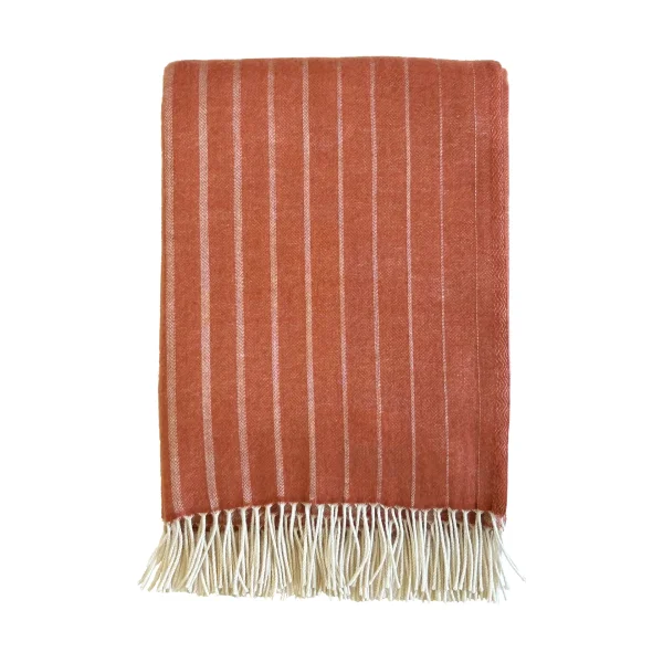 Klippan Yllefabrik Irregular stripes wool throw Rust, 130x200 cm