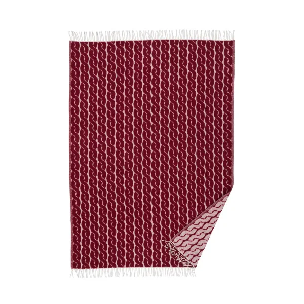 Klippan Yllefabrik Knit wool throw 130x200 cm Burgundy
