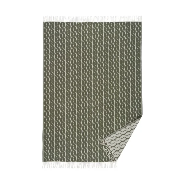 Klippan Yllefabrik Knit wool throw 130x200 cm Pine