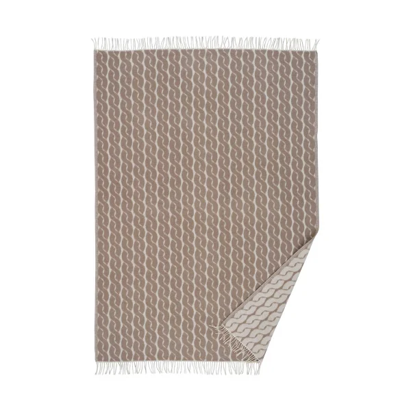 Klippan Yllefabrik Knit wool throw 130x200 cm Sand