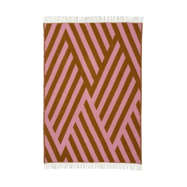 Klippan Yllefabrik Tangent wool throw 130x200 cm Pink-carmel