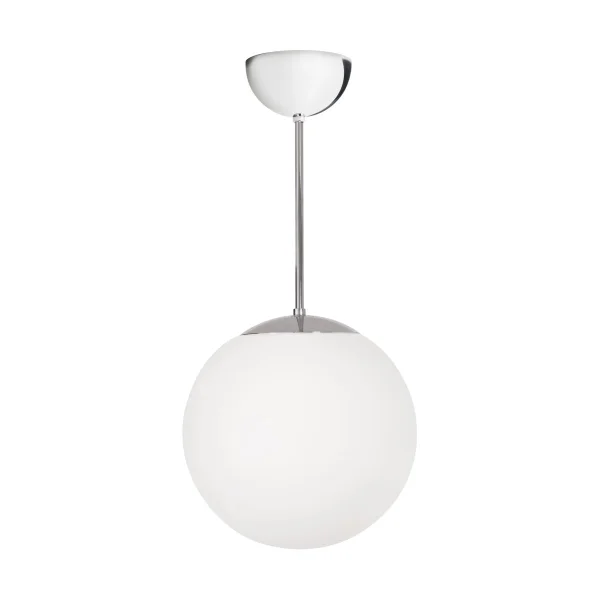 Konsthantverk Funkis Glob pendant White-chrome Ø20 cm