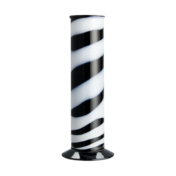 Kosta Boda Lab cylinder vase 30 cm Black-white