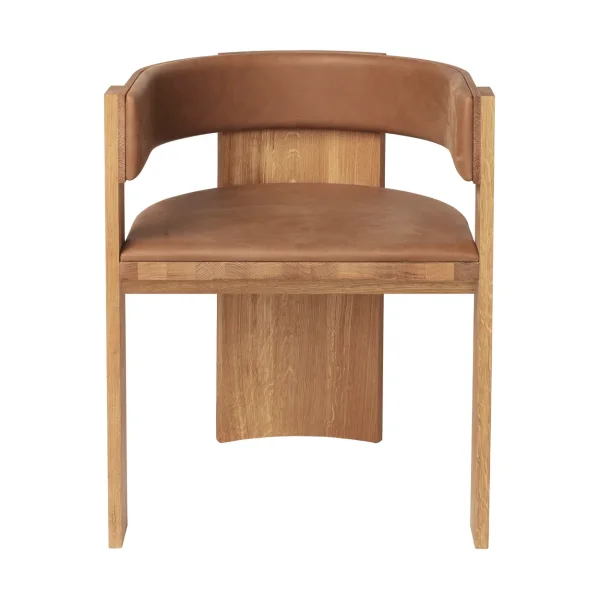 Kristina Dam Studio Collector chair Warm lacquered oak–cognac leather