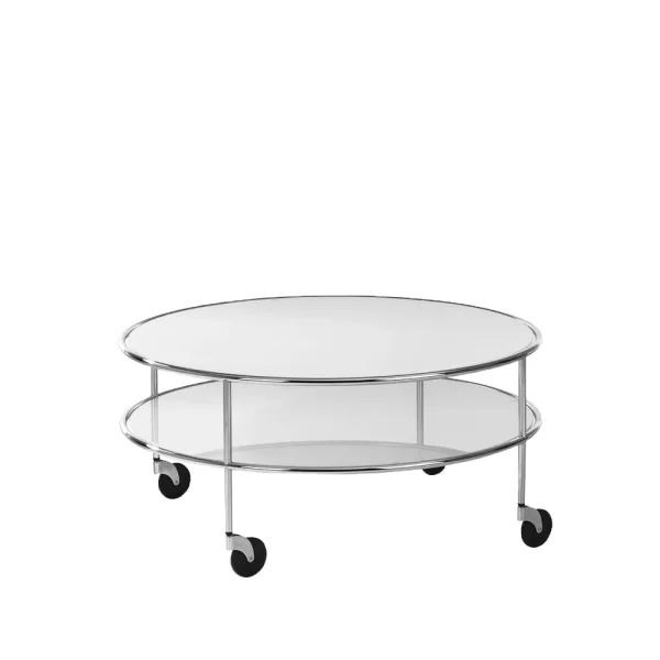 Lammhults Chicago III coffee table Frosted glass-chrome