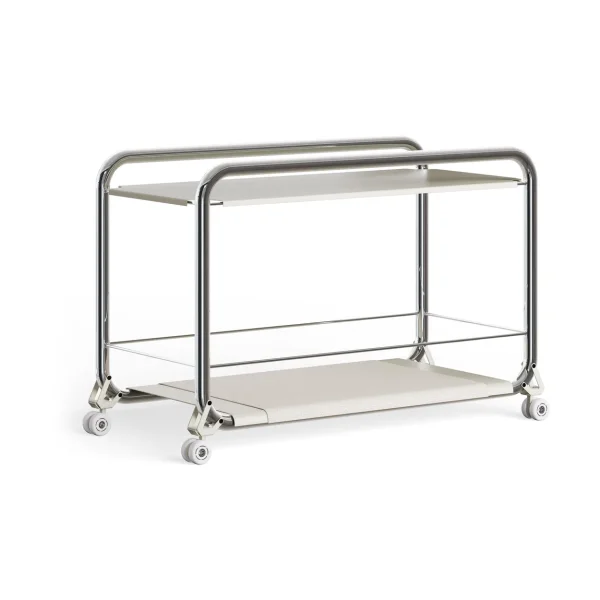 Lammhults Tension trolley Chrome-beige-beige leather rug