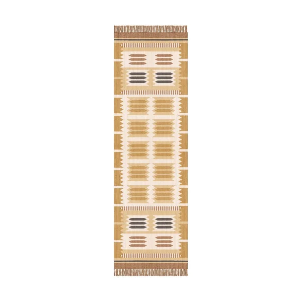 Layered Röllakan Hilma hallway carpet Marigold