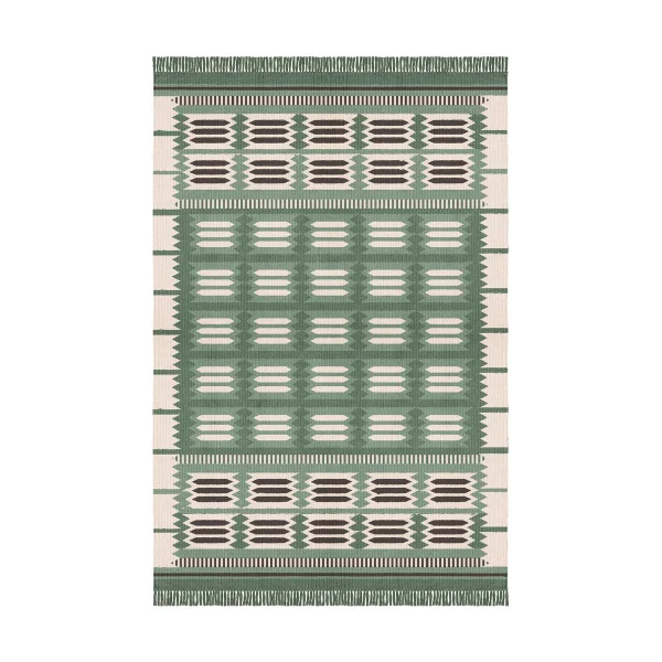 Layered Röllakan Hilma wool carpet Fern, 250x350 cm