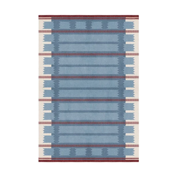 Layered Röllakan Iris wool carpet Petrol, 140x200 cm