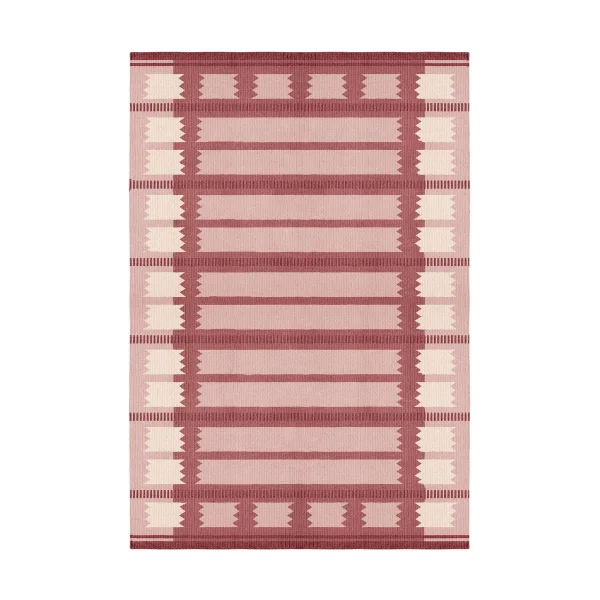 Layered Röllakan Iris wool carpet Rasberry, 140x200 cm