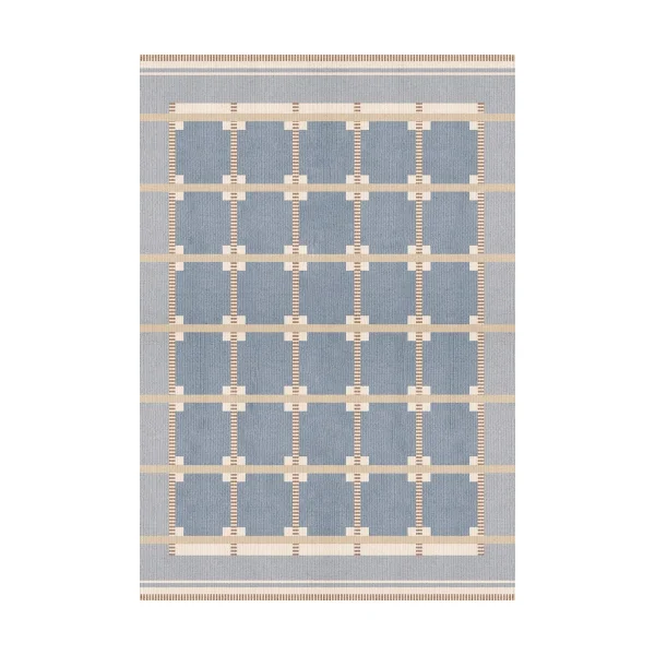Layered Röllakan Ruth wool carpet Summer sky, 200x300 cm