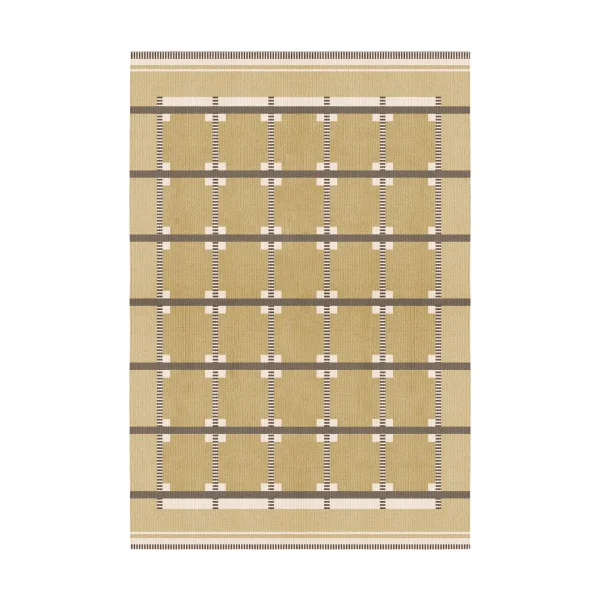 Layered Röllakan Ruth wool rug Harvest yellow, 300x400 cm