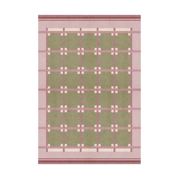 Layered Röllakan Ruth wool rug Spring grass, 180x270 cm
