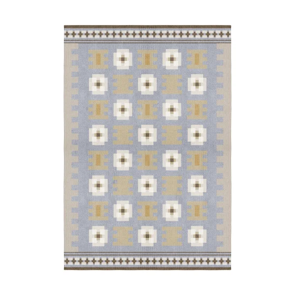 Layered Röllakan Selma wool rug Dove, 140x200 cm