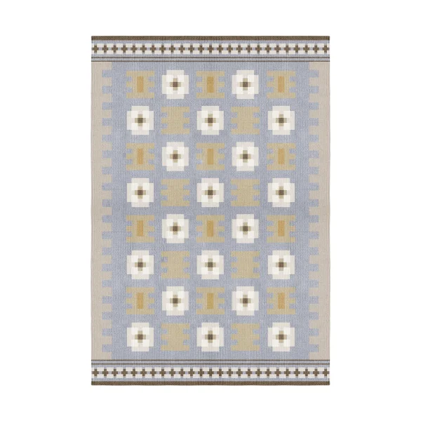Layered Röllakan Selma wool rug Dove, 200x300 cm