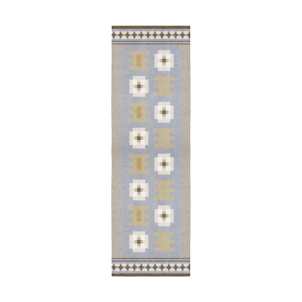 Layered Röllakan Selma wool rug Dove, 80x300 cm