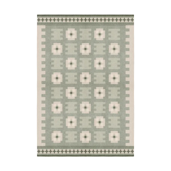 Layered Röllakan Selma wool rug Sage, 200x300 cm