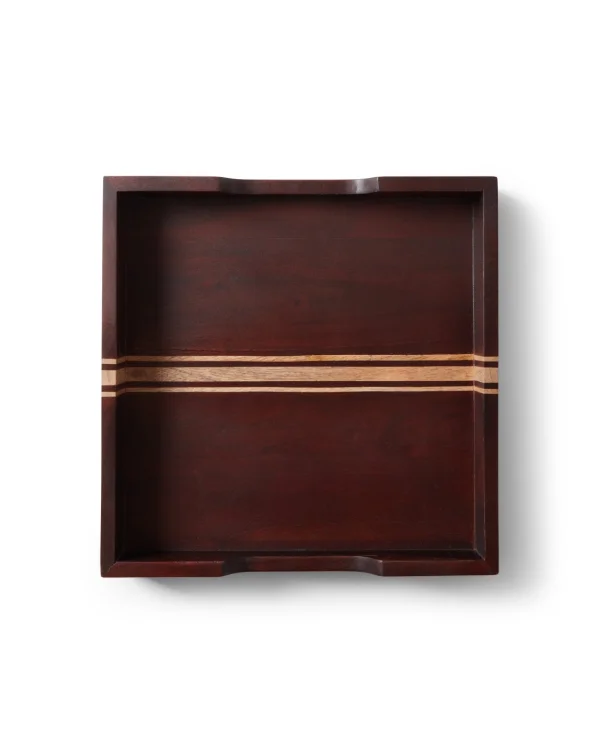 Lexington Wood tray 30x30 cm Brown