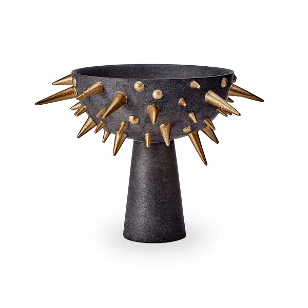 L'Objet I Celestial Bowl on Stand | Black + Gold | Small