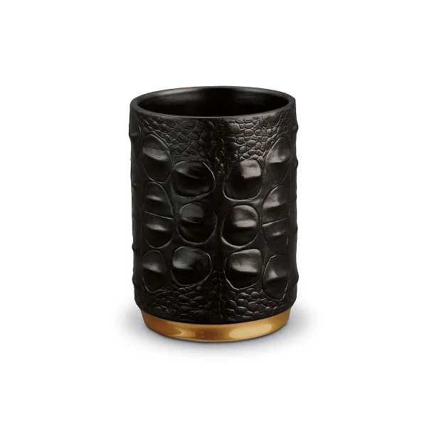L'Objet I Crocodile Pencil Cup Gold