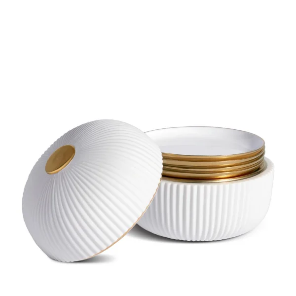 L'Objet I Ionic Box + Plates (Set of 4)