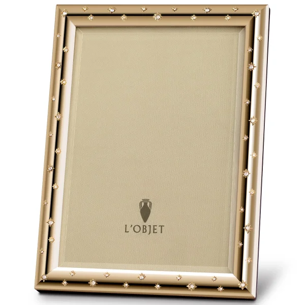 L'Objet I Stars Frame 8 x 10 | Gold White Crystals