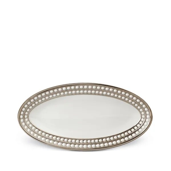 L'Objet | Perlée Oval Platter - Small | Platinum