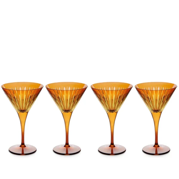 L'Objet | Prism Martini Glasses Set of 4 | Amber