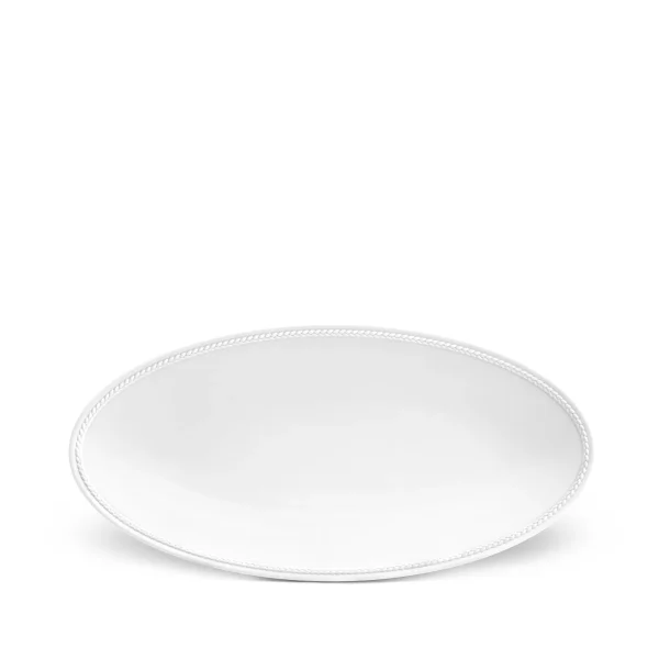 L'Objet | Soie Tressée Oval Platter - Small | White