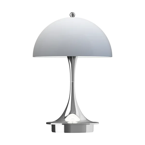 Louis Poulsen Panthella 160 Portable v3 table lamp Chrome opal bluegrey