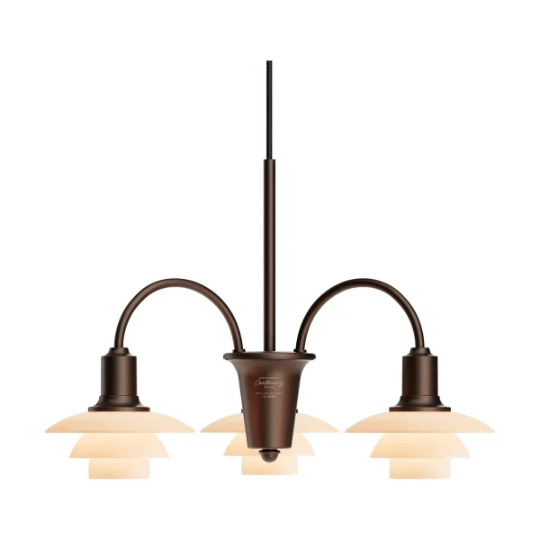 Louis Poulsen PH 1/1 Chandelier Centenary Edition chandelier Brass-dusty terracotta, 3 arms