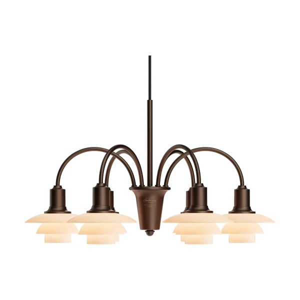 Louis Poulsen PH 1/1 Chandelier Centenary Edition chandelier Brass-dusty terracotta, 6 arms