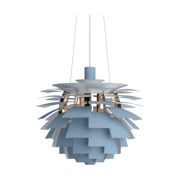 Louis Poulsen PH Artichoke pendant lamp Ø48 cm Dusty blue-brass metallised