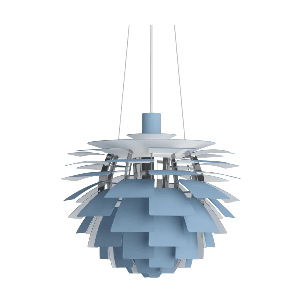 Louis Poulsen PH Artichoke pendant lamp Ø48 cm Dusty blue-high lustre chrome plated