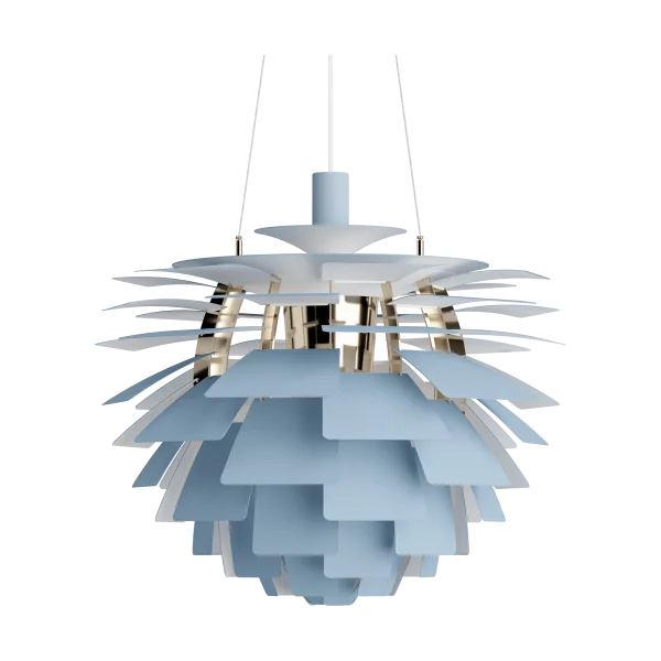 Louis Poulsen PH Artichoke pendant lamp Ø60 cm Dusty blue-brass metallised
