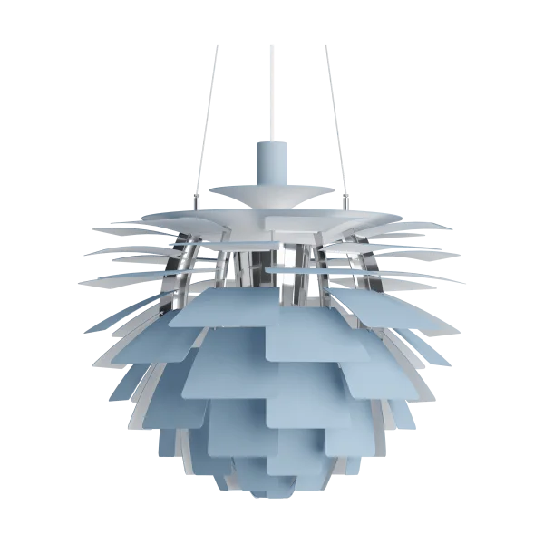 Louis Poulsen PH Artichoke pendant lamp Ø60 cm Dusty blue-high lustre chrome plated