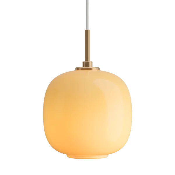 Louis Poulsen VL45 Radiohus pendant lamp Ø17.5 cm Brass-amber glass