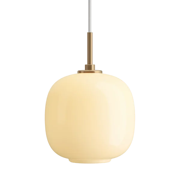 Louis Poulsen VL45 Radiohus pendant lamp Ø17.5 cm Brass-pale yellow glass